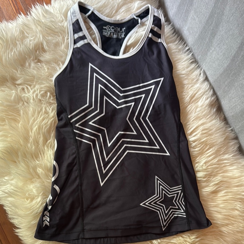 Coeur Triathlon Tank Black and White Star Tank Top